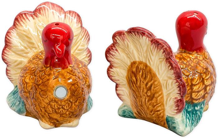 Ebros Gift Ebros Turkey Magnetic Ceramic Salt & Pepper Shakers Thankgiving Seasonal Decor