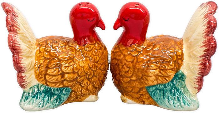 ebros gift Ebros Turkey Magnetic Ceramic Salt & Pepper Shakers Thankgiving Seasonal Decor