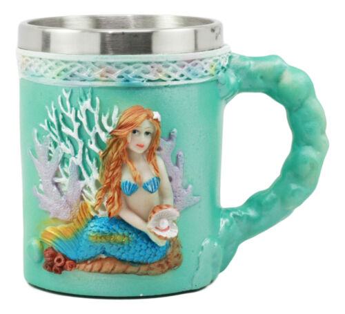 Ebros Gift Ebros Turquoise Ocean Marine Coral Reef Mermaid With Pearl Mug 12oz Bridal Nautical