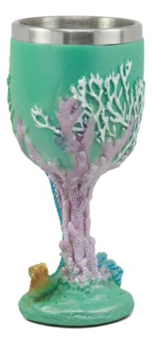 Ebros Gift Ebros Turquoise Ocean Marine Coral Reef Mermaid With Pearl Wine Goblet
