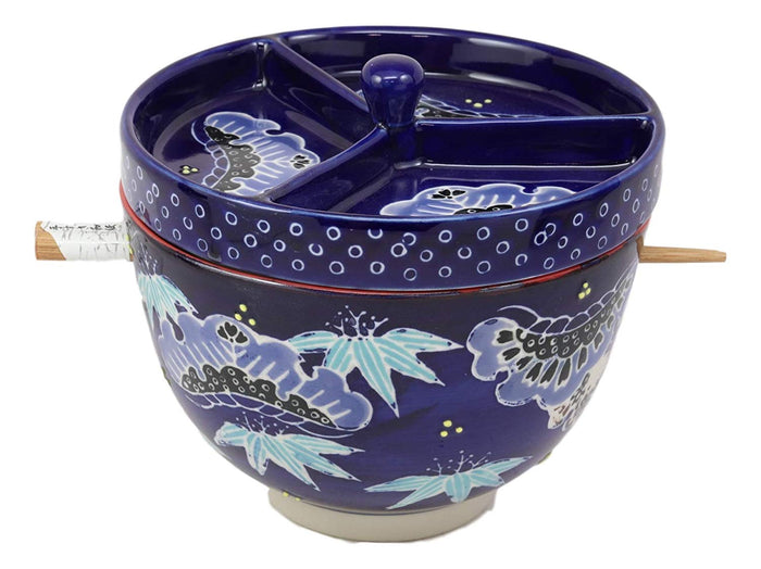 Ebros Gift Ebros Udon Noodles & Tentsuyu Dipping Sauce 6"D Bowl & Choptick Set (Midinight)