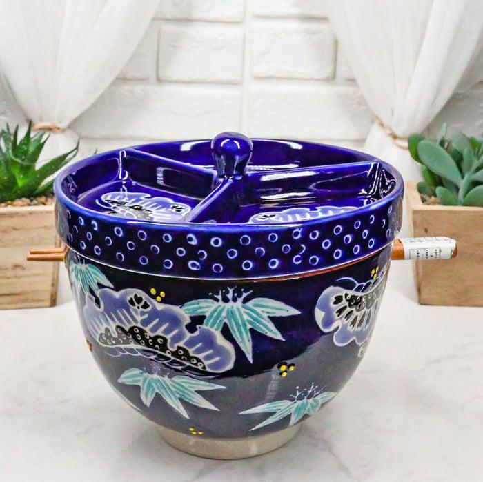 Ebros Gift Ebros Udon Noodles & Tentsuyu Dipping Sauce 6"D Bowl & Choptick Set (Midinight)