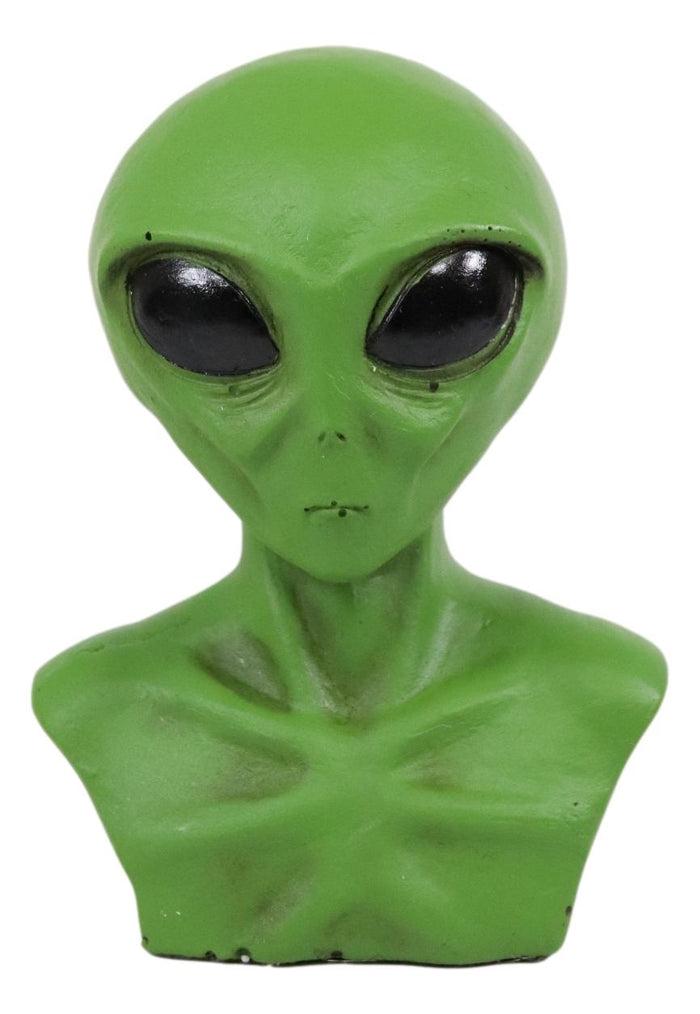 Ebros Gift Ebros UFO Green Extraterrestrial ET Roswell Alien Head Bust Skull Figurine Collectible