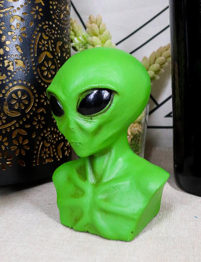 ebros gift Ebros UFO Green Extraterrestrial ET Roswell Alien Head Bust Skull Figurine Collectible