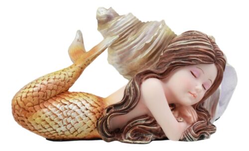 Ebros Gift Ebros Under The Sea Young Mermaid Resting By Snail Sconce Shell Figurine