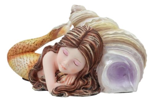 Ebros Gift Ebros Under The Sea Young Mermaid Resting By Snail Sconce Shell Figurine