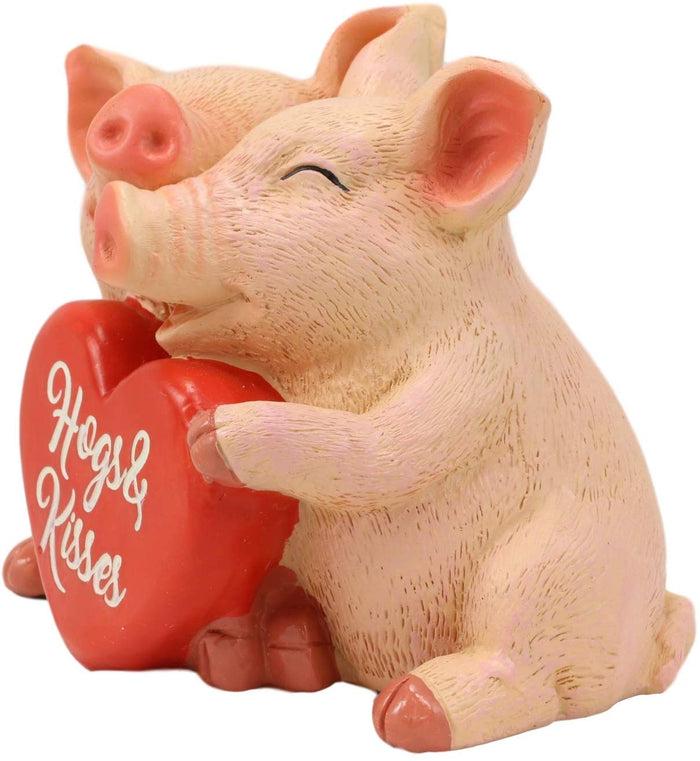 Ebros Gift Ebros Valentine's Day Pig Couple Holding Hogs And Kisses Heart Sign Statue 5"L
