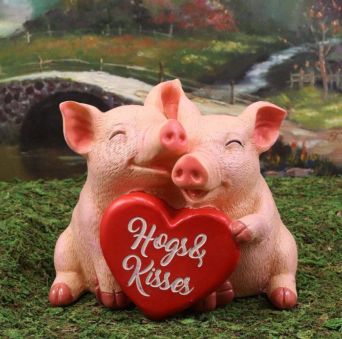 Ebros Gift Ebros Valentine's Day Pig Couple Holding Hogs And Kisses Heart Sign Statue 5"L