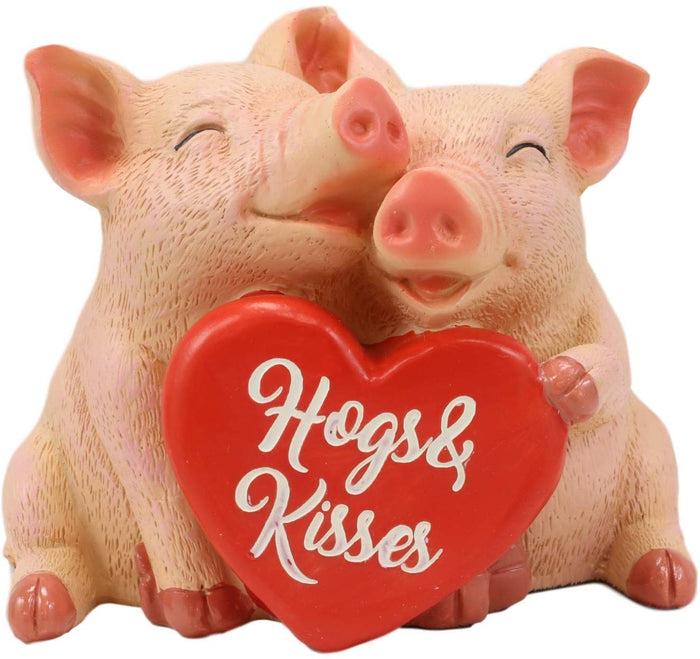 ebros gift Ebros Valentine's Day Pig Couple Holding Hogs and Kisses Heart Sign Statue 5"L