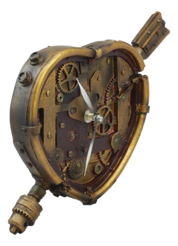 Ebros Gift Ebros Valentine's Steampunk Cupid Arrow Pierced Heart Decorative Wall Clock