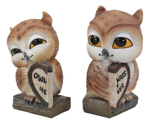 Ebros Gift Ebros Valentines Kissing Love Owl Couple Decor Statue 2 Owls W/ Heart Sign