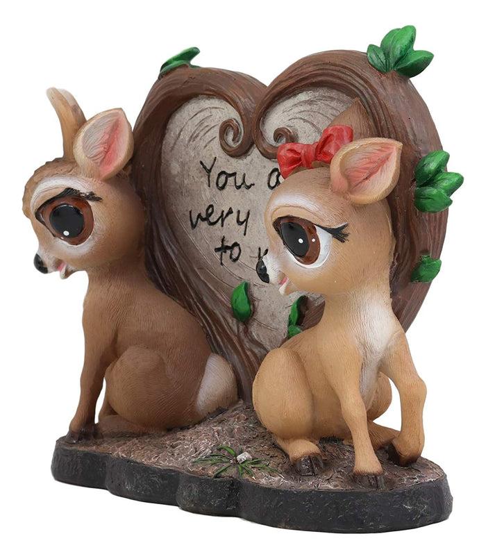 Ebros Gift Ebros Valentines Romantic Love Deer Couple By Heart Shaped Plaque Rustic Statue