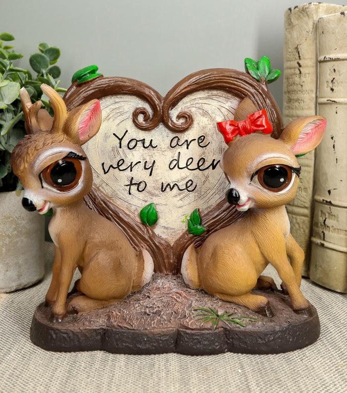 ebros gift Ebros Valentines Romantic Love Deer Couple By Heart Shaped Plaque Rustic Statue