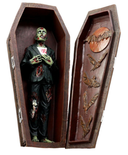 Ebros Gift Ebros Vampire Coffin Bed Jewelry Trinket Box With Zombie Cadaver Figurine Set