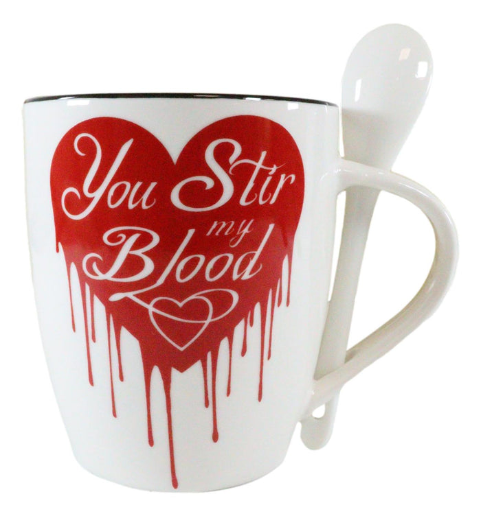 Ebros Gift Ebros Vampire Love Valentine You Stir My Blood Coffee Ceramic Cup Mug And Spoon Set