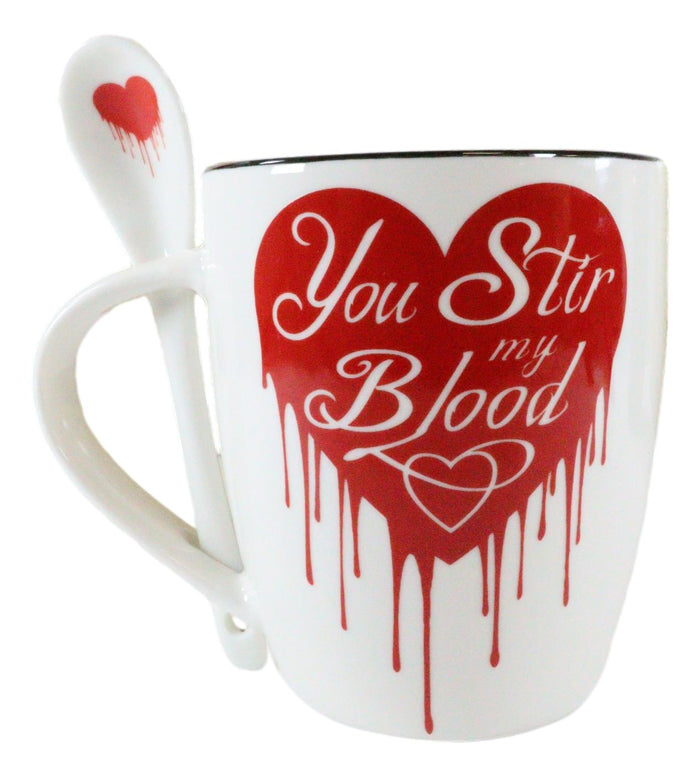 Ebros Gift Ebros Vampire Love Valentine You Stir My Blood Coffee Ceramic Cup Mug And Spoon Set