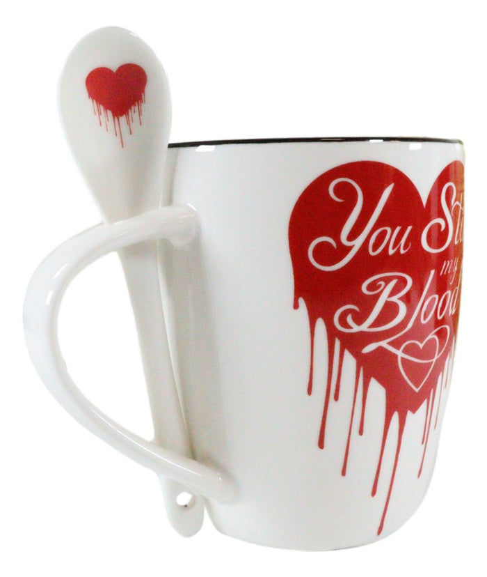 Ebros Gift Ebros Vampire Love Valentine You Stir My Blood Coffee Ceramic Cup Mug And Spoon Set