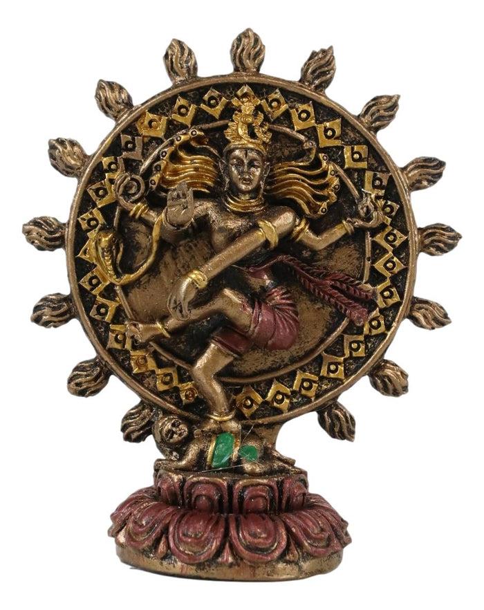 Ebros Gift Ebros Vastu God Lord Shiva Nataraja Fire Wheel Cosmic Dance Miniature Figurine