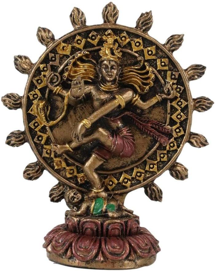 Ebros Gift Ebros Vastu God Lord Shiva Nataraja Fire Wheel Cosmic Dance Miniature Figurine