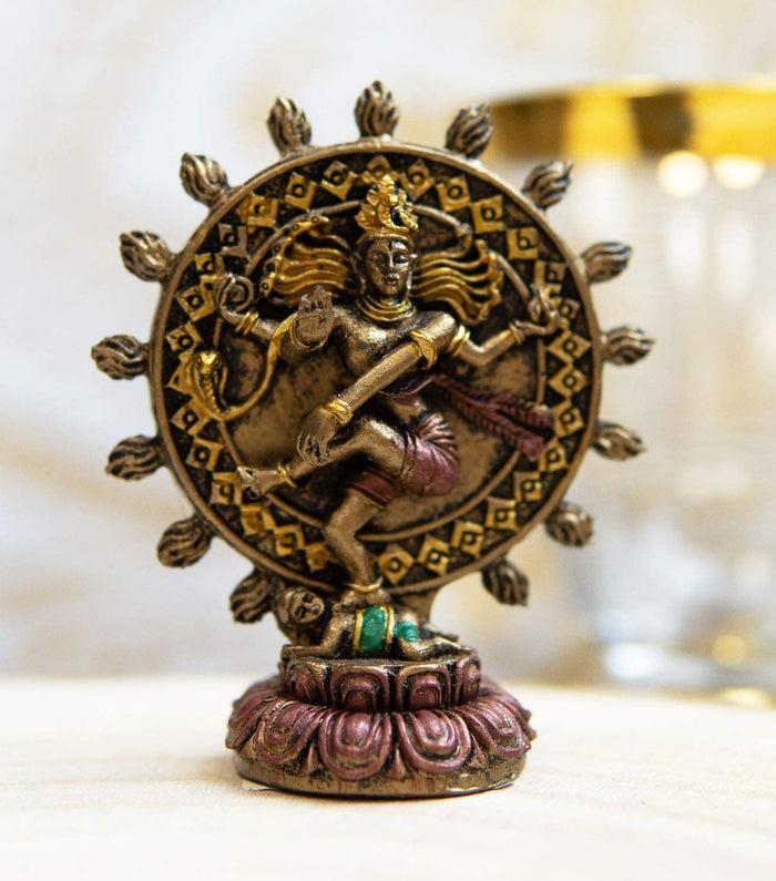 ebros gift Ebros Vastu God Lord Shiva Nataraja Fire Wheel Cosmic Dance Miniature Figurine