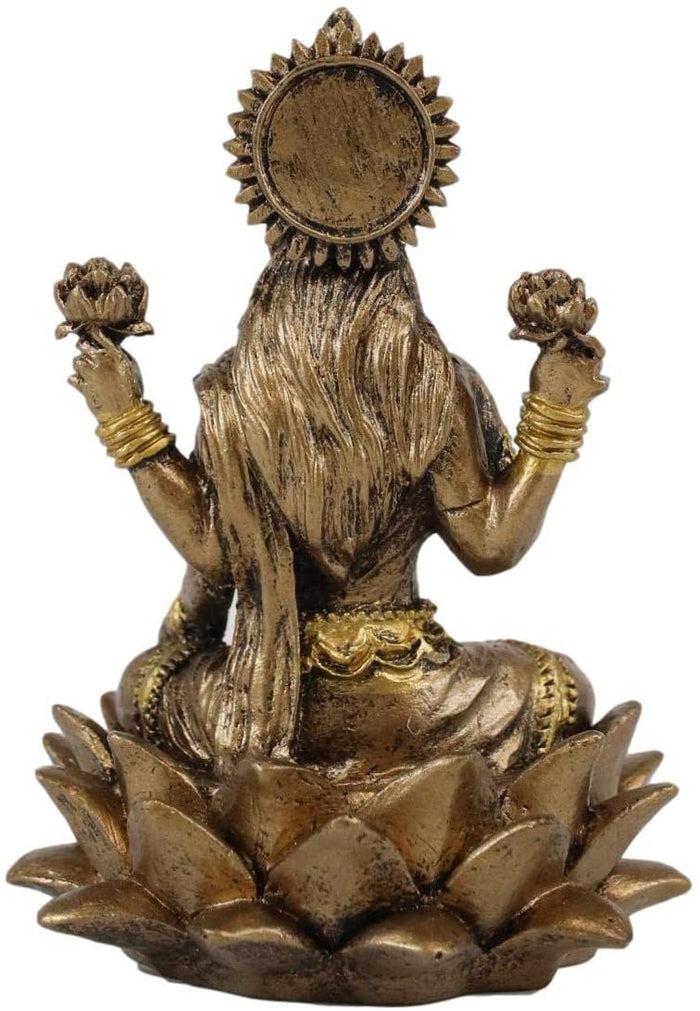 Ebros Gift Ebros Vastu Hindu Goddess Of Prosperity Lakshmi Seated Lotus Miniature Figurine
