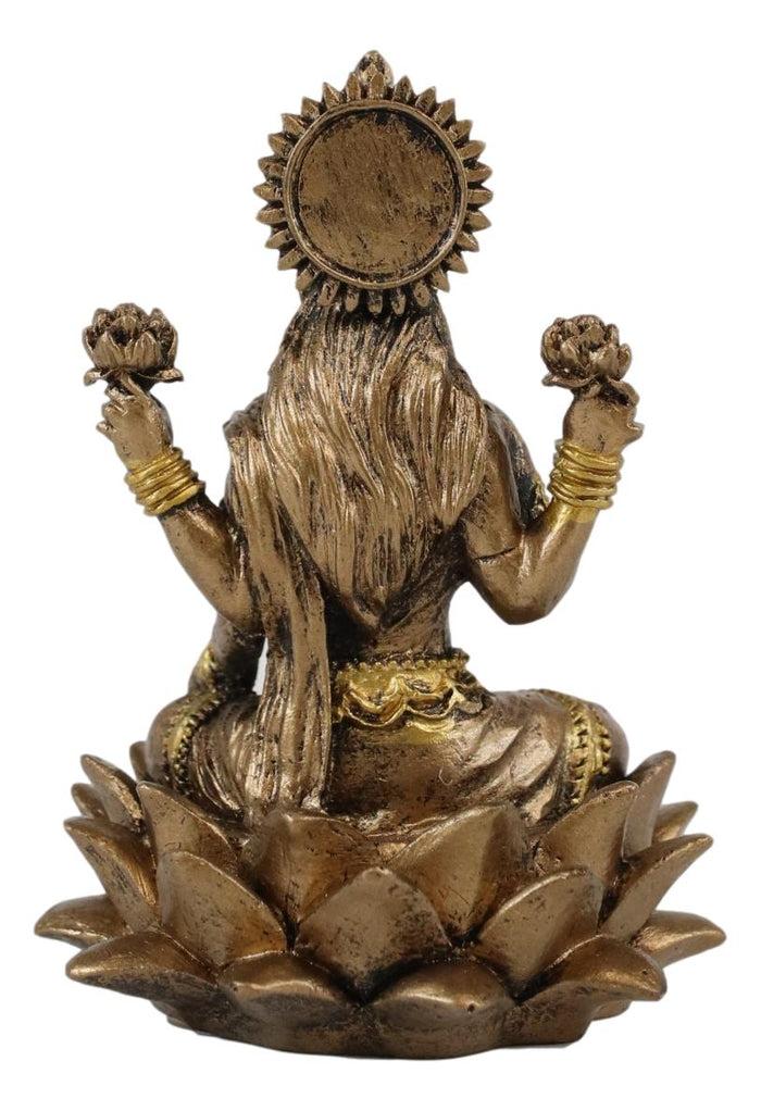 Ebros Gift Ebros Vastu Hindu Goddess Of Prosperity Lakshmi Seated Lotus Miniature Figurine
