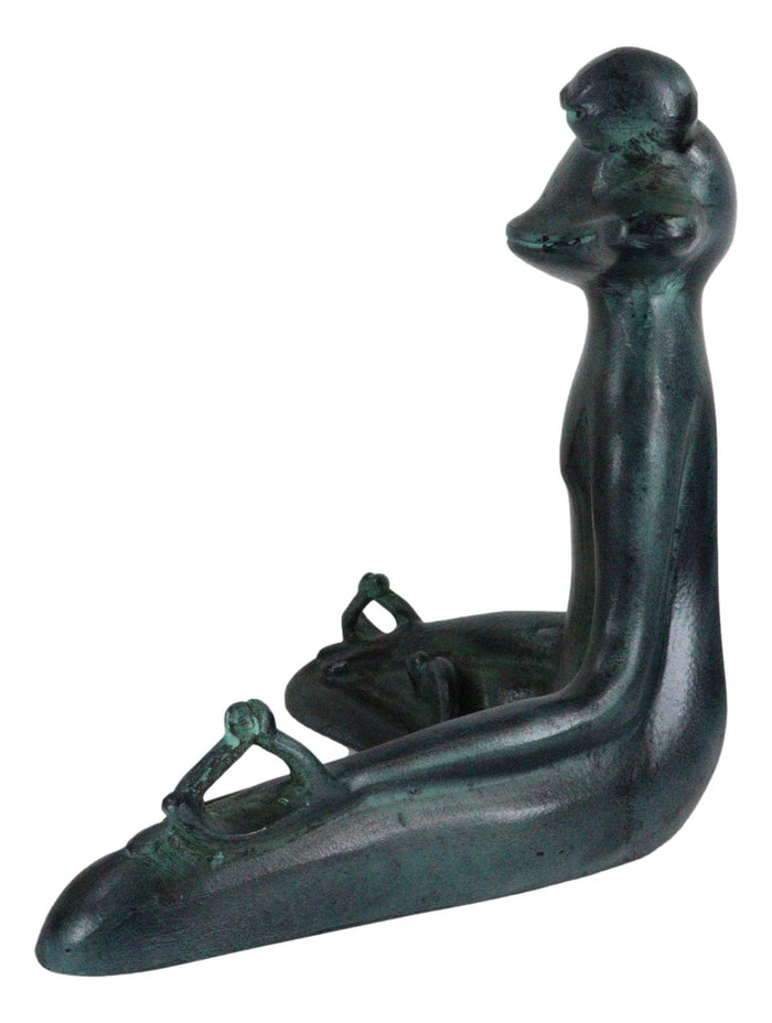 Ebros Gift Ebros Verdi Aluminum Meditating Yoga Frog Garden Statue 11.5"H Inner Peace