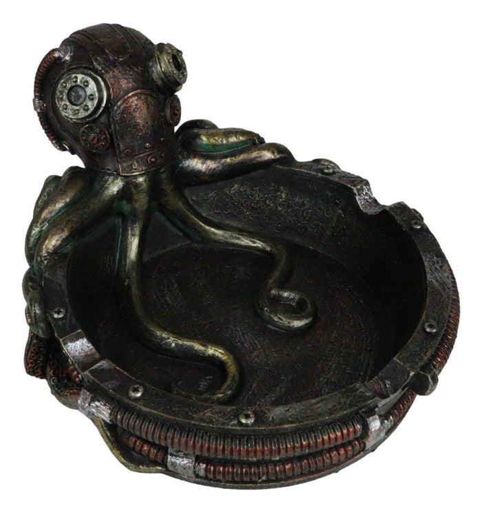 Ebros Gift Ebros Victorian Gizmo Steampunk Octopus Ashtray Figurine Nautical Ocean Naval 5.5"L