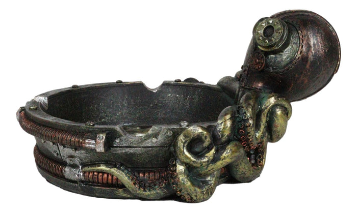 Ebros Gift Ebros Victorian Gizmo Steampunk Octopus Ashtray Figurine Nautical Ocean Naval 5.5"L