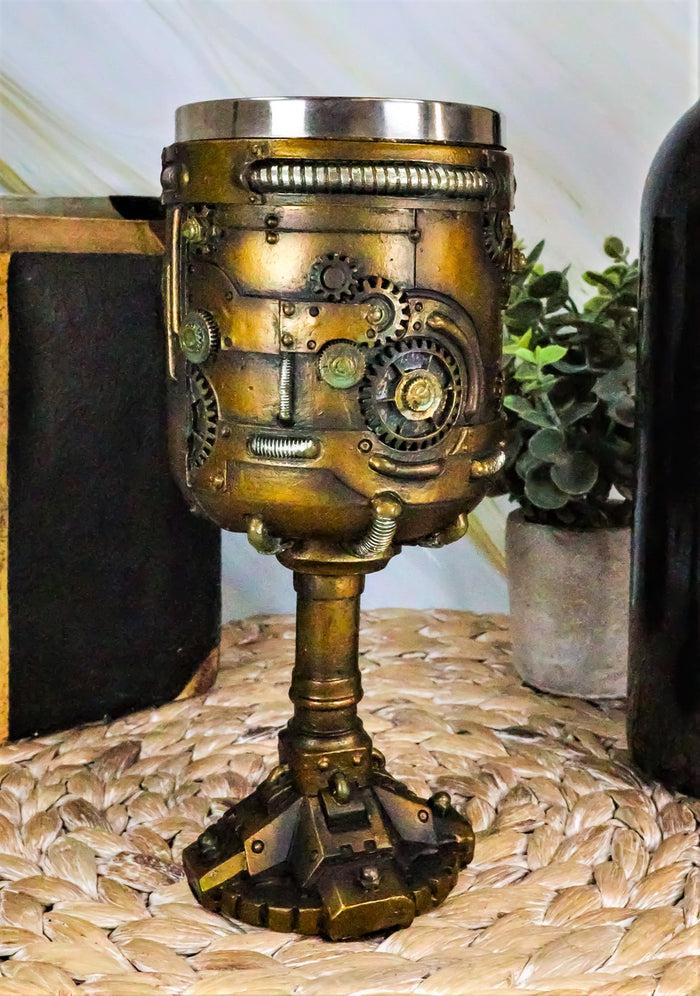 ebros gift Ebros Victorian Industrial Sci Fi Geared Steampunk Drinkware Wine Chalice Cup