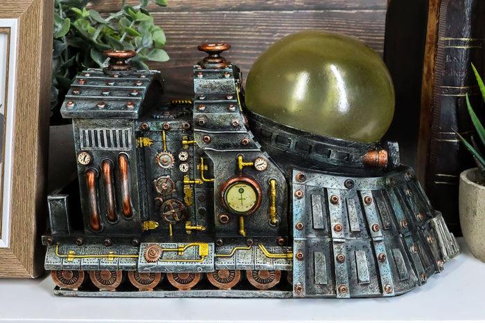 ebros gift Ebros Vintage Design Ironstar Steampunk Locomotive Engine Train Statue with Multi Color LED Night Light 9.5" Long Science Fiction Tunnel Exploration Trains Cargo Transportation Decor Sculpture