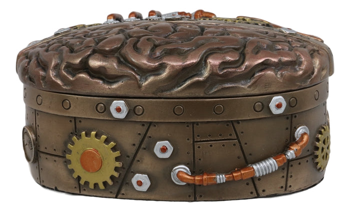 Ebros Gift Ebros Vintage Design Steampunk Brain Robotic Control Center Jewelry Box Figurine Decor