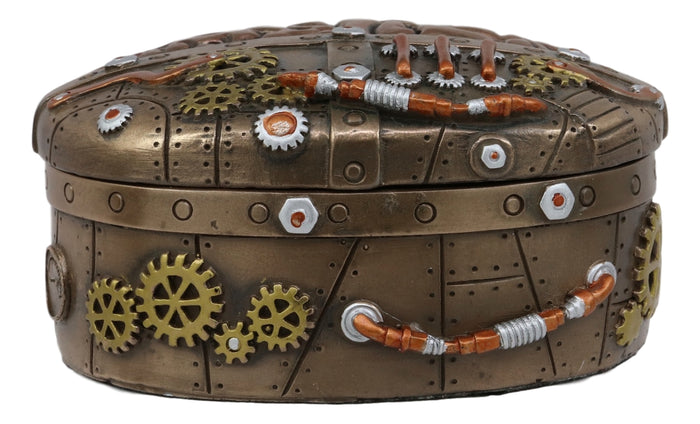 Ebros Gift Ebros Vintage Design Steampunk Brain Robotic Control Center Jewelry Box Figurine Decor