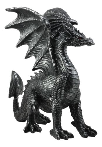 Ebros Gift Ebros Viserion Ruler Of The Skies Standing Black Dragon Statue 13"Long Fantasy Beast