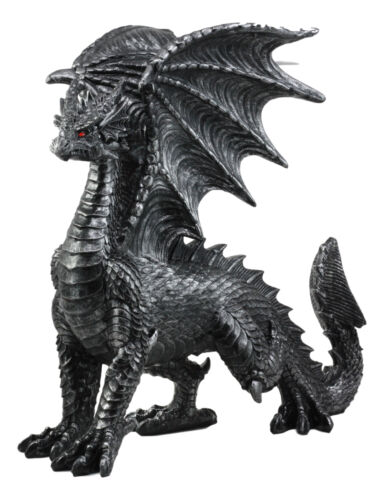 Ebros Gift Ebros Viserion Ruler Of The Skies Standing Black Dragon Statue 13"Long Fantasy Beast