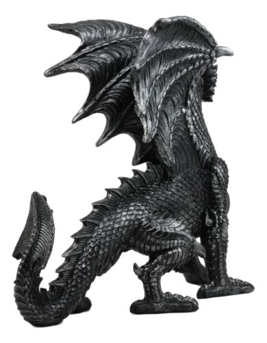 Ebros Gift Ebros Viserion Ruler Of The Skies Standing Black Dragon Statue 13"Long Fantasy Beast