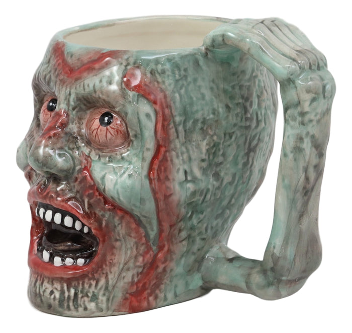 Ebros Gift Ebros Walking Dead Impaled Zombie Head Ceramic Coffee Mug With Peeling Flesh And Bloodshot Eyes Beer Stein Beverage Tankard Drinking Cup 12oz Zombie Apocalypse Collection