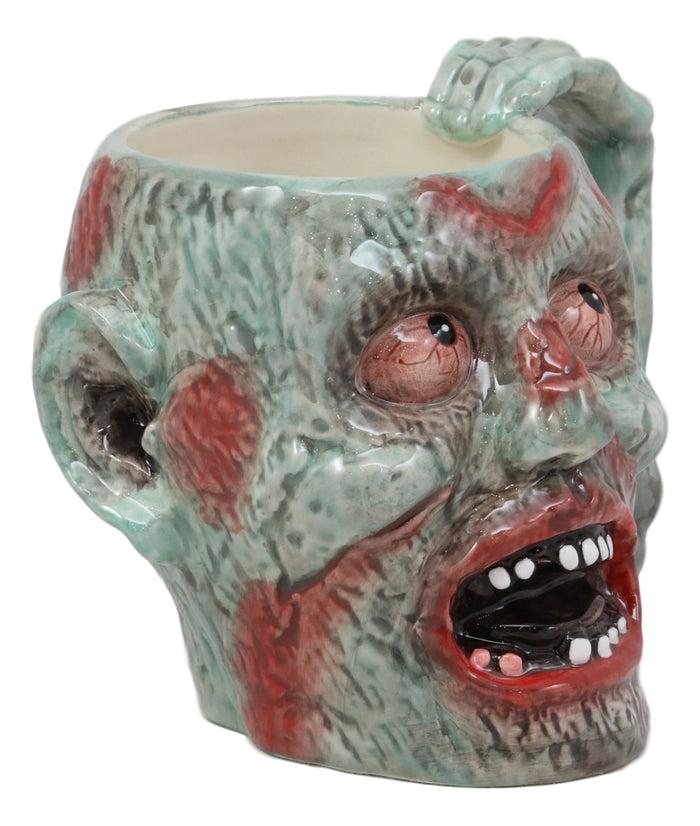 ebros gift Ebros Walking Dead Impaled Zombie Head Ceramic Coffee Mug With Peeling Flesh And Bloodshot Eyes Beer Stein Beverage Tankard Drinking Cup 12oz Zombie Apocalypse Collection