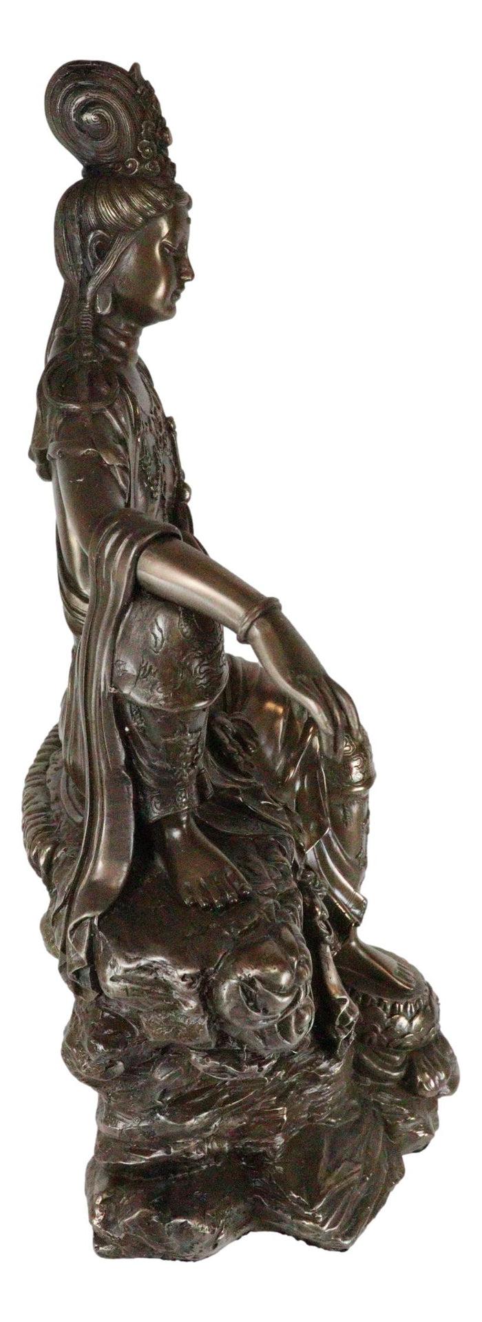 Ebros Gift Ebros Water And Moon Goddess Kuan Yin Bodhisattva Sitting Figurine 13.75"H