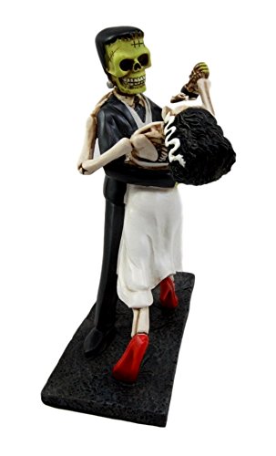 Ebros Gift Ebros Wedding Foxtrot Dance Skeleton Frankenstein Skull Bride And Groom Figurine