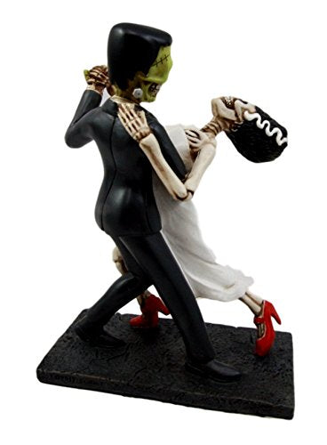Ebros Gift Ebros Wedding Foxtrot Dance Skeleton Frankenstein Skull Bride And Groom Figurine