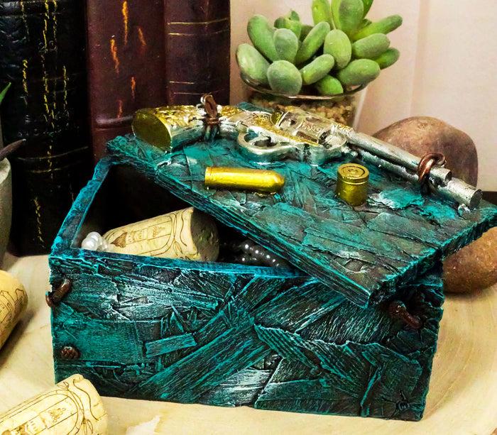ebros gift Ebros Westerm Rustic Cowboy Revolver Pistol Gun And Bullets Decorative Box Figurine