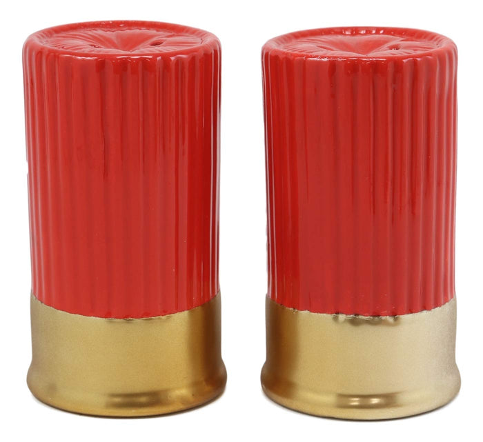 Ebros Gift Ebros Western 12 Gauge Shotgun Shells Hunter's Ammo Ceramic Salt And Pepper Shakers Decorative Figurine Set 3.5" Tall Country Cowboy Cowgirl Hunters Outdoorsmen Cabin Lodge Rustic Decor Statue