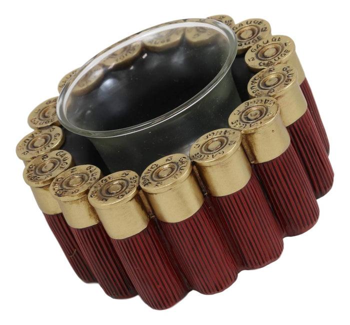 Ebros Gift Ebros Western 12 Gauge Shotgun Shells Hunter's Ammo Shell Casing Votive Candle Holder Decorative Figurine 4" Long Rustic Country Accent Tea Light Candleholder