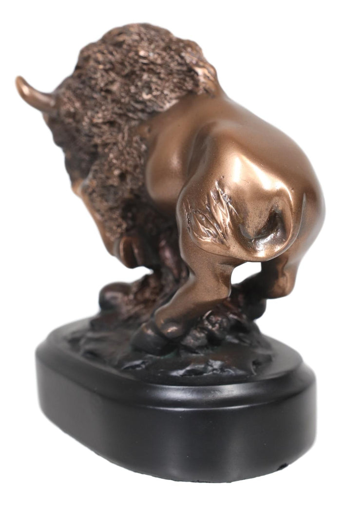 Ebros Gift Ebros Western Charging American Bison Small Bronze Patinated Resin Figurine