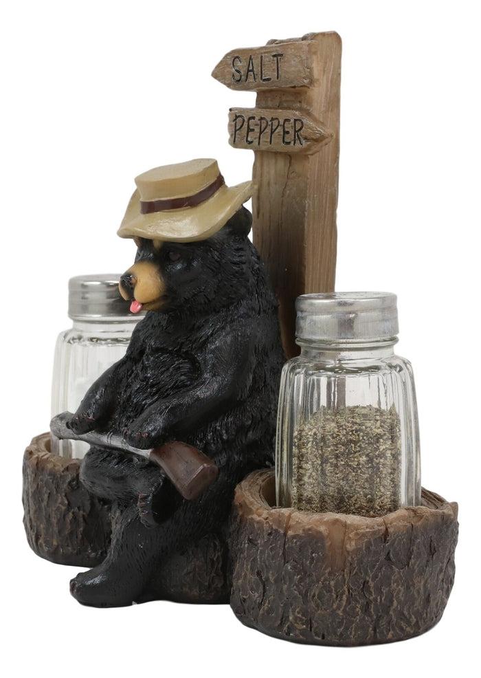 Ebros Gift Ebros Western Papa Bear With Shotgun Salt And Pepper Shakers Holder Figurine