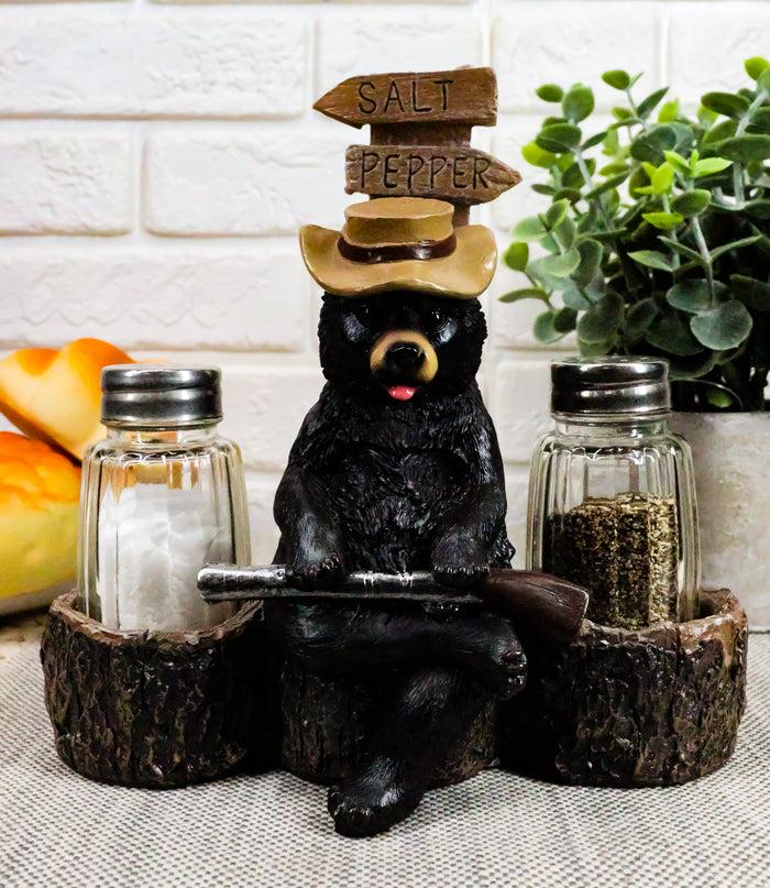 ebros gift Ebros Western Papa Bear With Shotgun Salt And Pepper Shakers Holder Figurine