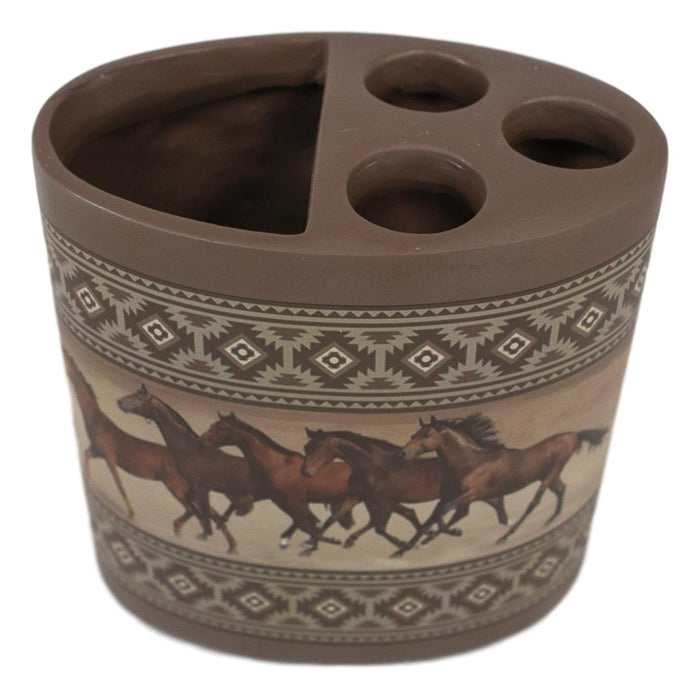 Ebros Gift Ebros Western Running Horses With Southwest Navajo Vectors Makeup Toothbrush Holder