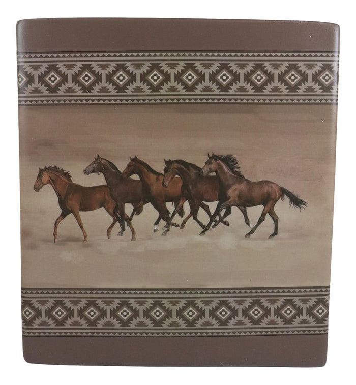 Ebros Gift Ebros Western Running Horses With Southwest Navajo Vectors Tan Tissue Box Cover Decor