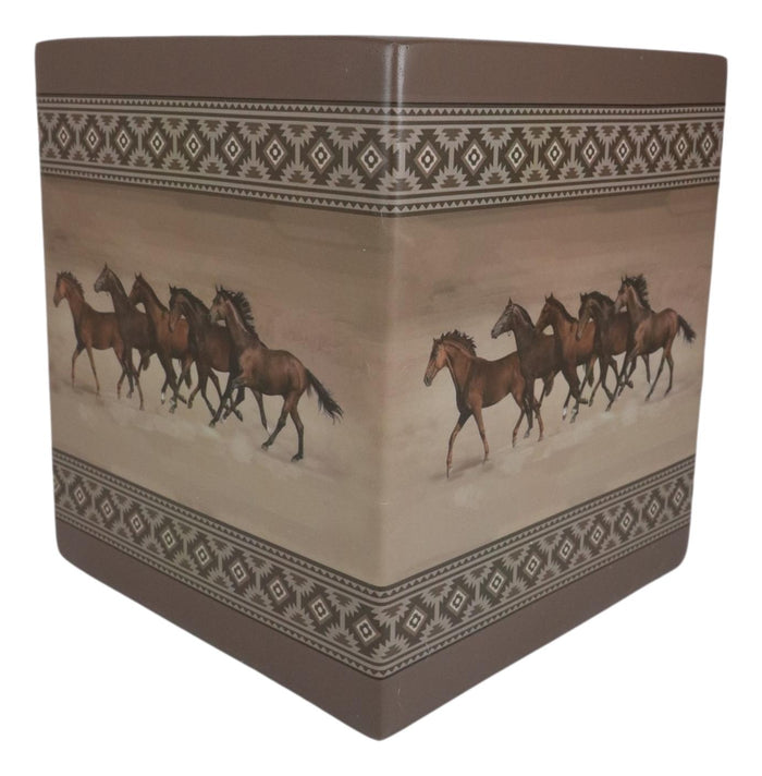 Ebros Gift Ebros Western Running Horses With Southwest Navajo Vectors Tan Tissue Box Cover Decor